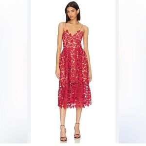 Self-Portrait Azalia Red Lace Dress